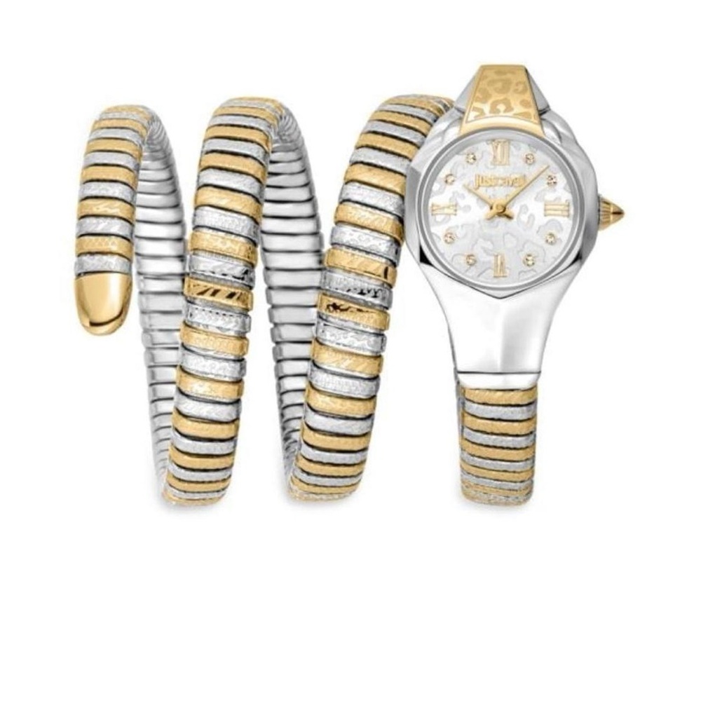 Just Cavalli Stainless Steel & Crystal Wrap Watch